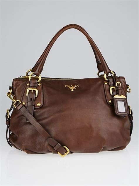 Prada Nocciolo Soft Calf Leather Satchel Bag BR4281